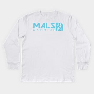 Median Arcuate Ligament Syndrome MALS Warrior (Teal Wide) Kids Long Sleeve T-Shirt